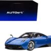 Pagani Huayra Metallic Blue with Black Top and Silver Wheels 1/12 Model Car by Autoart
