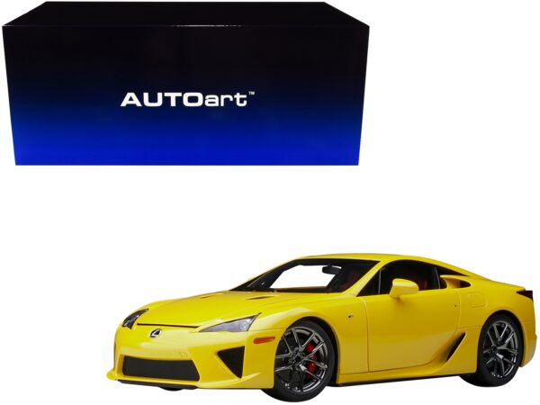 78854-1.jpg Lexus LFA Pearl Yellow with Red and Black Interior 1/18 Model Car by Autoart
