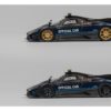 Pagani Zonda Revolucion "Official Car" Dark Blue and Carbon with Extra Wheels 1/64 Diecast Model Car by CM Model