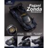 Pagani Zonda Revolucion "Official Car" Dark Blue and Carbon with Extra Wheels 1/64 Diecast Model Car by CM Model
