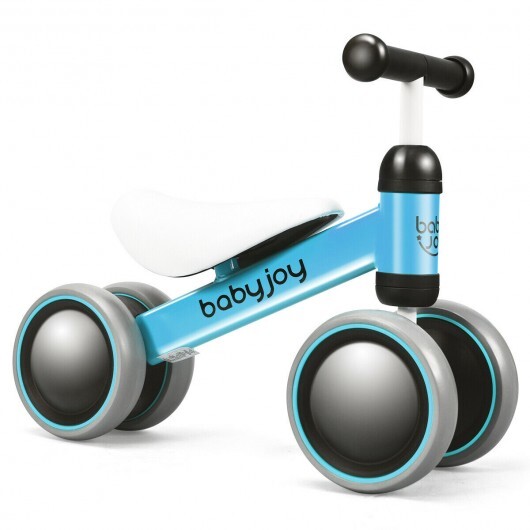 Baby Balance Bike for 2 Years Old Boys Girls No Pedal 4 Wheels-Blue - Color: Blue