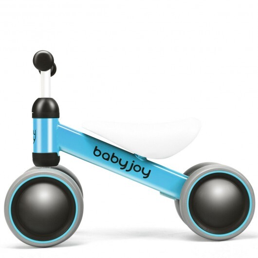 Baby Balance Bike for 2 Years Old Boys Girls No Pedal 4 Wheels-Blue - Color: Blue